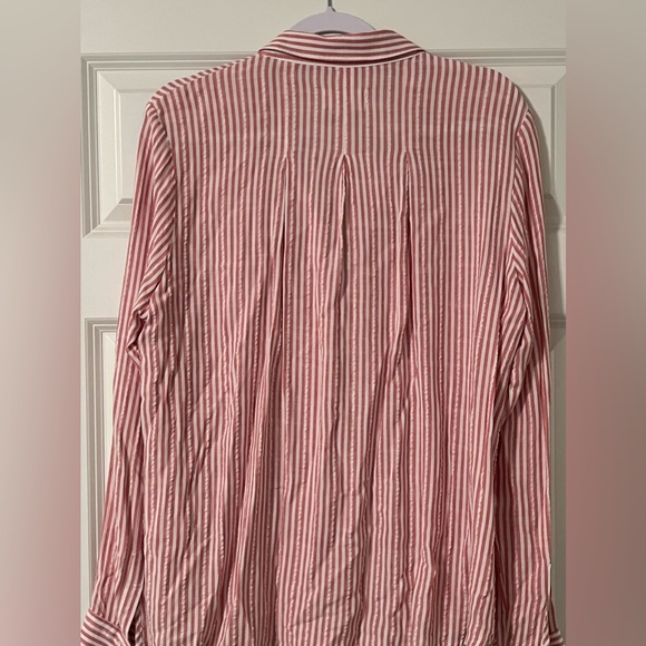 Women’s pink and white striped button-down blouse Universal Thread size XL - Picture 2 of 7